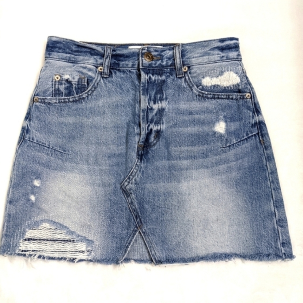 Pistola Lolita Distressed Button fly Skirt *Size 26